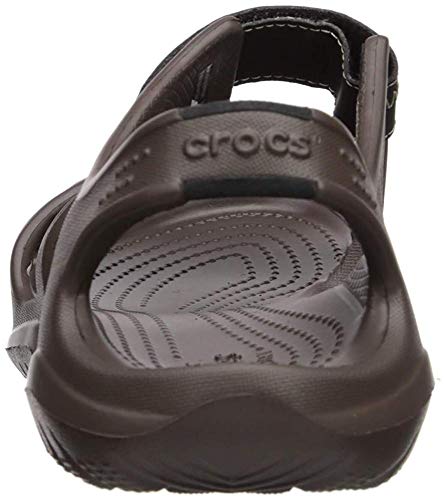 Vista trasera de las Sandalias de Hombre para caminar por el Río, Marrón (Espresso/Black), 45/46 EU. Swiftwater River Sandal M. Crocs
