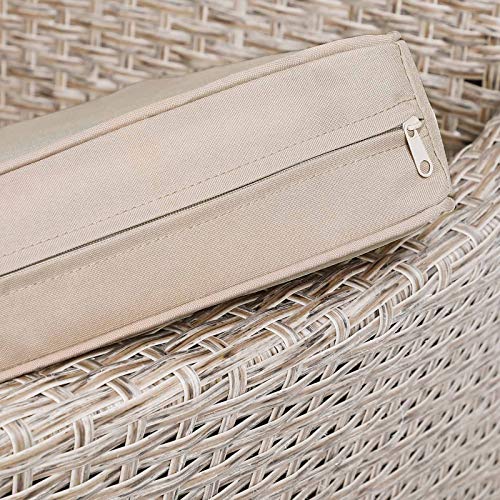 Cojin con cremallera de silla de Conjunto de Poliratán Crema 4 sillas + cojines y mesa. Casaria