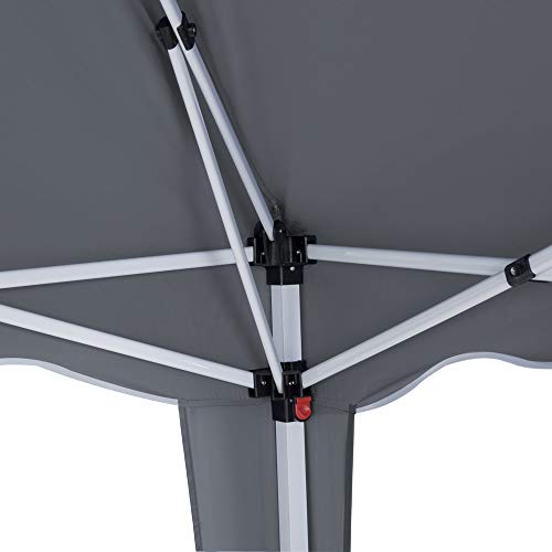 Cenador Capri Beige 3x3 m Plegable, Impermeable. Detalle de estructura interior. Deuba.