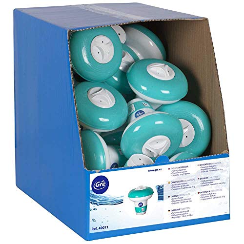 Dosificador flotante mini para piscinas, capacidad de 7 pastillas de 20 gr. Gre 40071-3