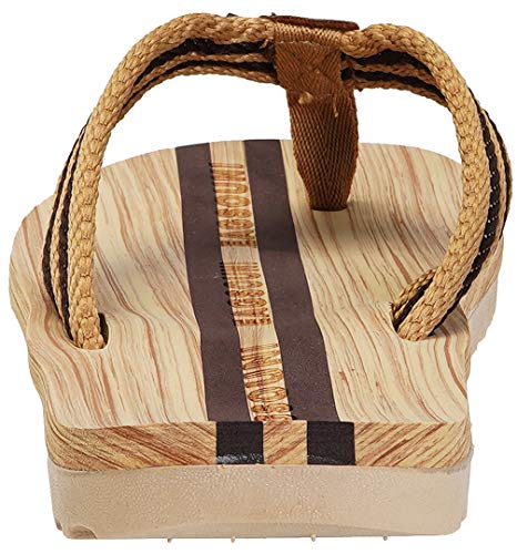 Chanclas de Playa y Piscina de Dedo Hombre o Mujer para Verano Antideslizantes y Cómodos color Marrón, 44 EU. Vista trasera. . Eagsouni