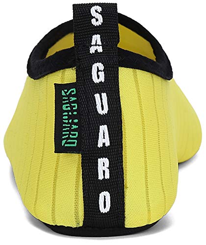 Vista posterior de Escarpines Zapatos infantiles para  para Buceo, Snorkel o Surf 033 Amarillo, 28/29 EU. SAGUARO