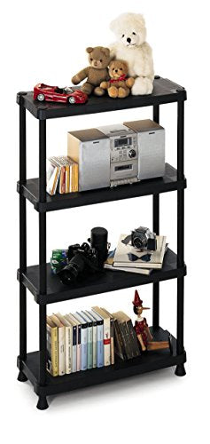 Estantería Modular con 4 Estantes, color Negro, 75x30x135 cm. TERRY 1000978. Detalle ambiente