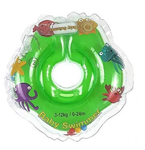 Baby Flotador TÜV GS Cuello Flotador (Tallas 3 – 12 kg (0 – 24 Meses) Flotador para bebé de baño Ayuda de natación Anillo Talla Mediana Iner en pequeño Verde | maxjardin