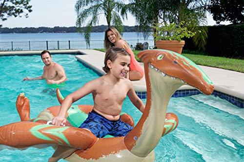 Vista de niño disfrutando en piscina del Dinosaurio Hinchable PreHistorico 198x164 cm Bestway 41105 | maxjardin