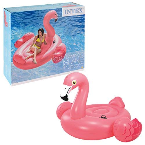 Vista con packaging de Colchoneta gigante Flamenco XL hinchable 218x211x136 cm. 56288EU. Intex