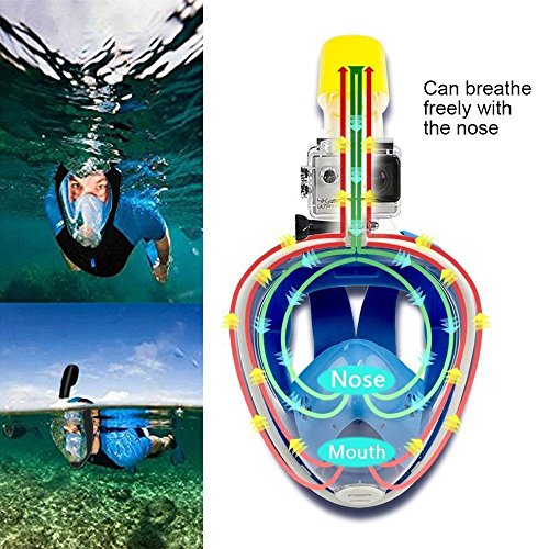 Máscara de snorkel antivaho preparada para Gopro de color rosa de Flyboo.. Diversos ambientes