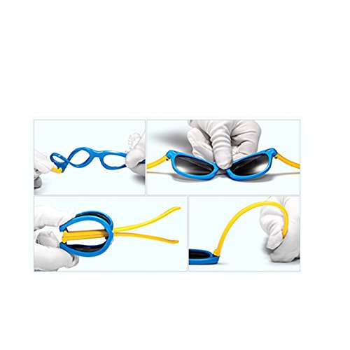 Características de Gafas de sol 100% UV Proof infantiles, Color azul y amarillo. FOURCHEN