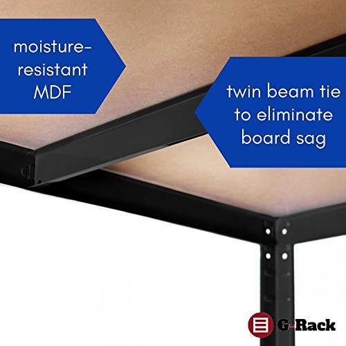 Sistema de estanterías, Acero Inoxidable con Recubrimiento de Polvo Negro, 1 Bay. 0014. G-Rack | maxjardin