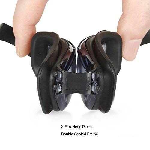 Pieza nasal flexible de Gafas de Natación Antivaho Sin Fugas y Protección UV Unisex Adultos y Niños - Negro. BEEWAY