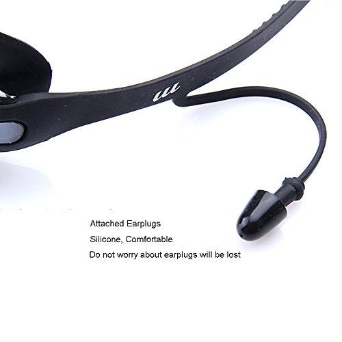 Detalle tapón de oídos de Gafas de Natación Antivaho Sin Fugas y Protección UV Unisex Adultos y Niños - Azul. BEEWAY