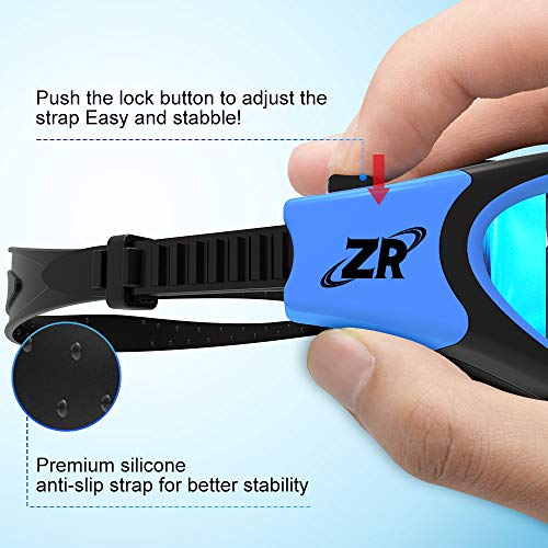 Ajuste de longitud de correa en Gafas de Natación, G1 Polarizadas con Lente de Espejo/Humo Anti-Niebla y Protección UV Estanco Unisex Adulto y Adolescentes. ZIONOR