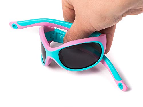 Material superflexible de las Gafas de Sol SUPER FLEXIBLES de GOMA infantiles desde 2 Años. Sin BPA. Irrompibles. Banda Ajustable y Extraíble. Protección UV400 Y UVB. OUTDOOR. Kiddus
