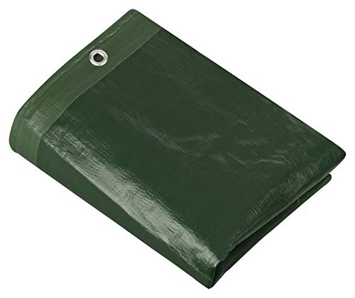 Vista plegada de la Lona de protección Premium verde  3 m x 4 m 200 g/m2 | Funda protectora | Lona impermeable. GardenMate