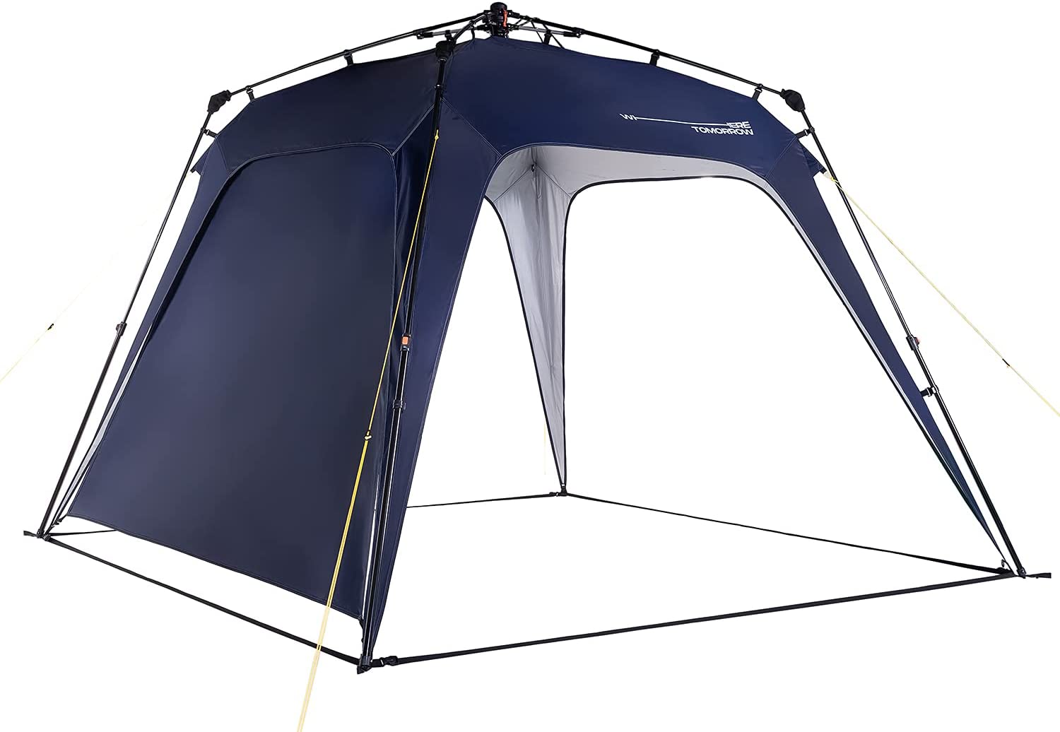 Carpa para eventos, festival o acampada 2,5x2,5x1,9 m, Instalación Fácil, Color Negro, Resistencia a la lluvia. Lumaland. Detalle costado cerrado