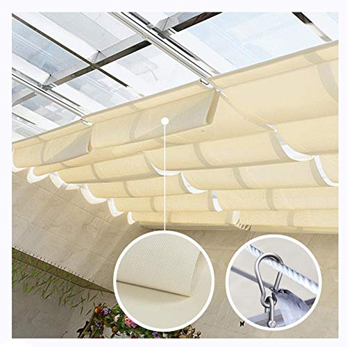 Techo Retráctil de Repuesto para Pérgola con Protección UV Impermeable Duradero para Patio o Terraza 410GSM Poliéster, 30 Tamaños. GDMING