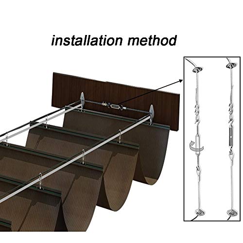 Metodo de instalación del Techo Retráctil Repuesto para Cubierta De Pérgola con Protección UV Impermeable Durable para Patio o Terraza 410GSM Poliéster, 30 Tamaños. GDMING
