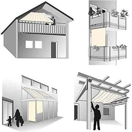 Usos variados del Techo Retráctil Repuesto para Cubierta De Pérgola con Protección UV Impermeable Durable para Patio o Terraza 410GSM Poliéster, 30 Tamaños. GDMING