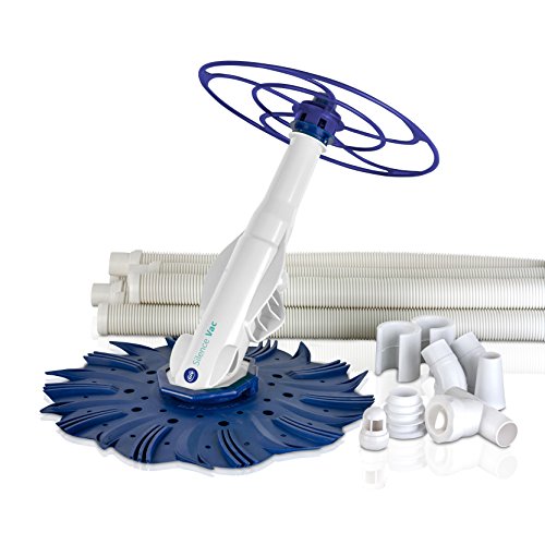 Set de producto del Limpiafondos aspiración automática para piscinas hasta 180 cm altura, necesario sistema filtración entre 0,5 y 1,5 CV. Silence Vac  90397. GRE
