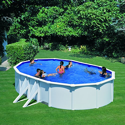 Piscina Elevada Ovalada Bora Bora, Acero Blanco, 610 x 375 x 120 cm 【30.000 litros】 Gre KITPROV613 -2