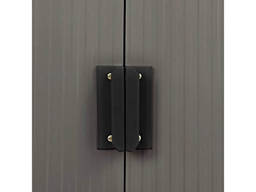 Caseta de metal para jardín, (5,29 m²) Detalle de tiradores. Habitat et Jardin