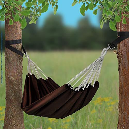 Hamaca Tela Colgante 220 x 170 cm. Capacidad 250 kg. Carga Bolsa Transporte, Color: Chocolate. Ligera BB Sport | maxjardin