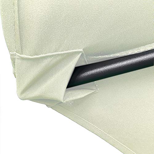 Detalle de unión bolsillo de lona con brazo de estructura del Parasol de Aluminio Ø 300 cm  Beige. HENGMEI-4