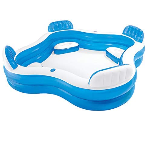 Intex 56475NP - Piscina hinchable cuadrada con asientos 229 x 66 cm 【990 litros】