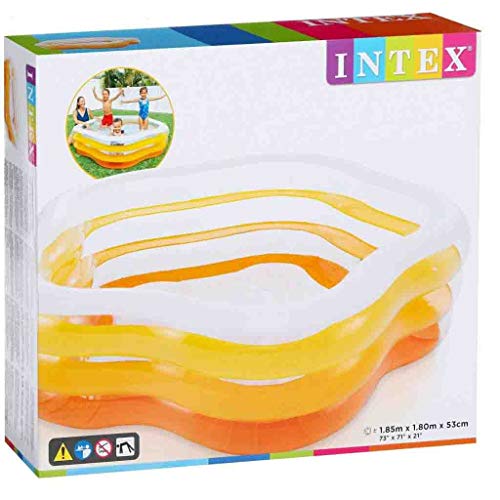 Intex 56495NP - Piscina hinchable transparente 185 x 180 x 53 cm, 460 litros. Packaging