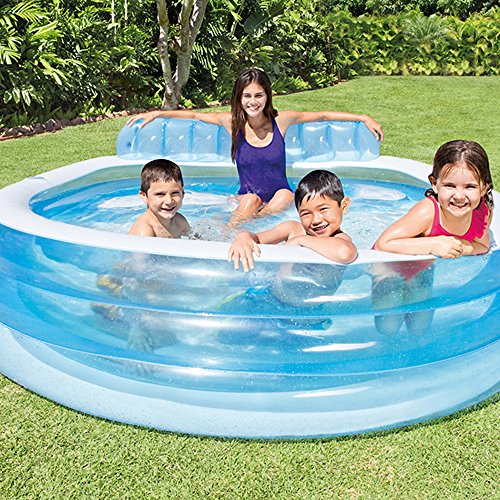 Piscina hinchable con sillón 229 x 218 x 79 cm,【640 litros】 57190NP. Intex