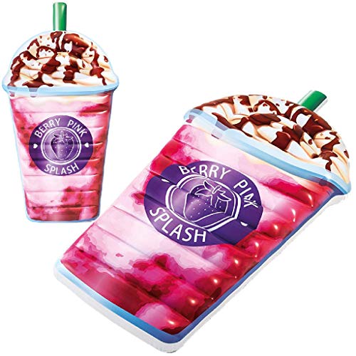 Colchoneta gigante de 107x198 cm con forma de batido de helado de fresa y chocolate con imagen fotorrealista