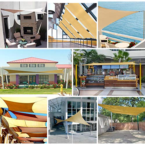 Diversas propuestas para instalar el Toldo Vela Rectangular 4x6 m Transpirable Color Arena | Se instala fácil, Manual y Cuerdas 1,5m x4. JOYARDS