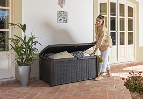 Arcón exterior Borneo, Capacidad 400 litros, Color marrón. Keter