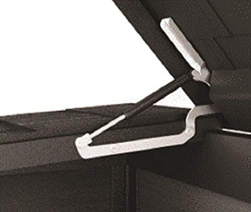 Cobertizo de jardín exterior Duotech Grande Store, 2.020 litros, Color gris. Vista general. Pistón de apertura.  Keter