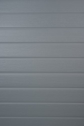 Caseta de jardín con suelo Manor 4X6 S Shed, sistema de ventilación, puerta y ventana, resistente al agua, color gris. 198x192x130 cm. Detalle aspecto pared. Keter