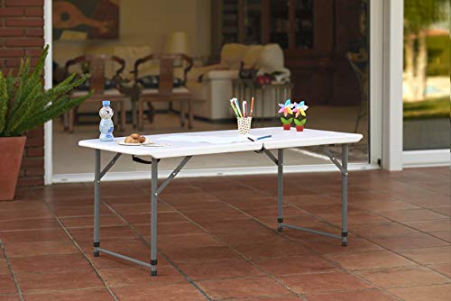 Mesa Plegable Multifuncional, 122x60x58/74cm, Blanco, Folding 122. KG KitGarden