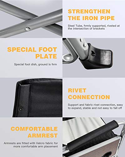 Características de la Silla de director plegable de acero con bolsa de enfriamiento y mesa auxiliar. KingCamp