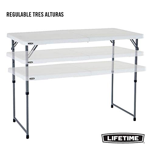 Altura regulable de la Mesa plegable en maleta multiusos ultrarresistente, UV100, 122x61x56 - 91,5 cm. 4428 LIFETIME
