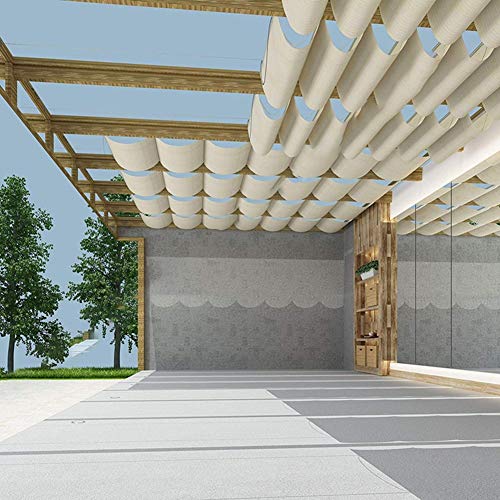 Vista de sombraje en terraza con el Toldo Vela Retráctil Cubierta De Pérgola, Polietileno, Protección UV. LJIANW-ambiente-4
