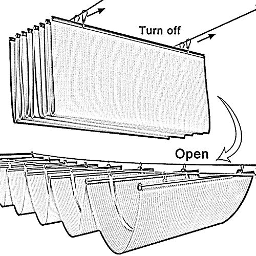Vista abierta y plegada del Toldo Vela Retráctil Cubierta De Pérgola, Polietileno, Protección UV. LJIANW-detalle-3