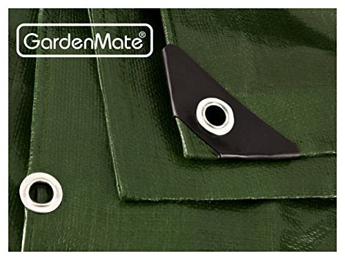 Detalle de la Lona de protección Premium verde  3 m x 4 m 200 g/m2 | Funda protectora | Lona impermeable. GardenMate