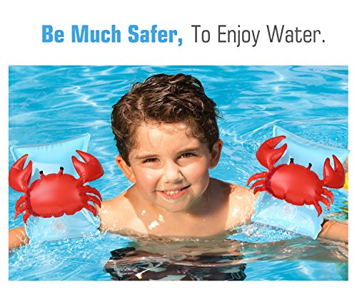 HeySplash Manguitos Acuáticos Flotadores de Brazo para Niños de 3 a 6 años, Cangrejo Azul | maxjardin