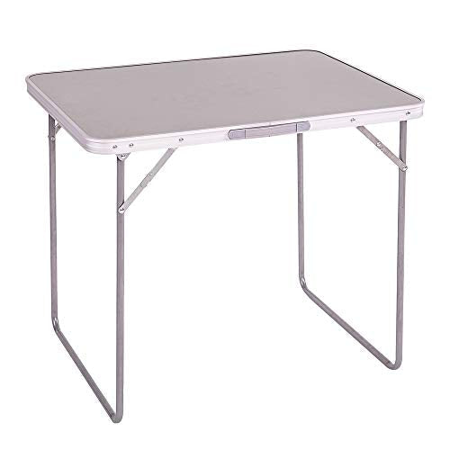 Mesa de Camping Plegable de Acero (Gris, 70x60x80 cm). LOLAhome
