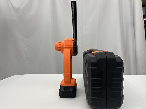 Vista posterior de motosierra manual con caja de herramientas XIAZIR