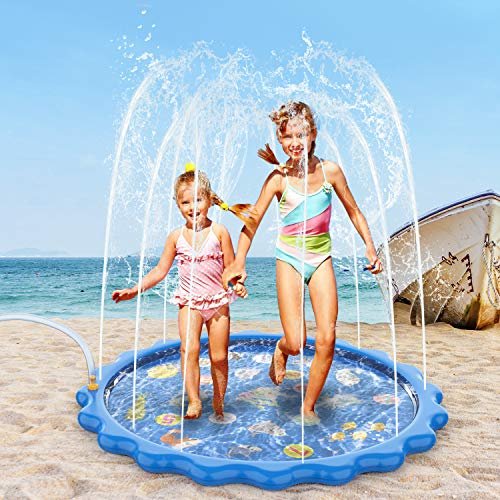 Juguete para Niños Splash Pad, Tapete de Juegos de Agua 170 cm Almohadilla Aspersor al Aire Libre, Playa o Jardín MOZOOSON
