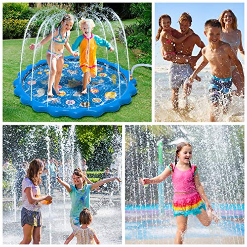 Juguete para Niños Splash Pad, Tapete de Juegos de Agua 170 cm Almohadilla Aspersor al Aire Libre, Playa o Jardín MOZOOSON