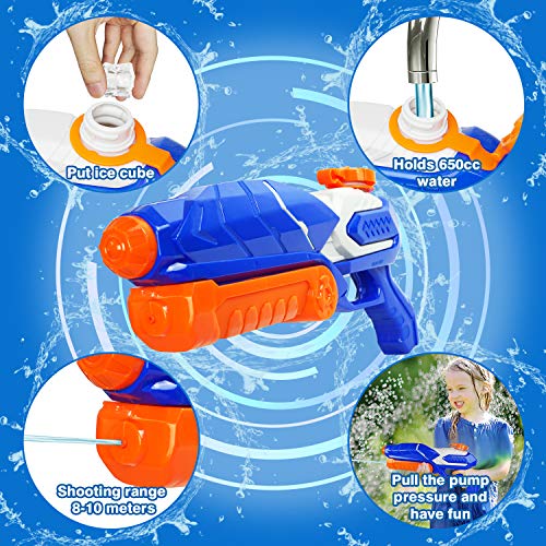 Pistola de Agua de Juguete con Potente Chorro de Agua y Alcance de 10 m Water para Fiestas de Verano al Aire Libre, Capacidad de 650 ml MOZOOSON