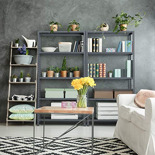 Ambiente de salón con Estantes de almacenamiento, pack de 2 estanterías para el sótano/estantería para taller/estantería para garaje, estantería práctica y versátil (180x90x30Grey) PACK-EST180GR. NAWA Home & Work | maxjardin