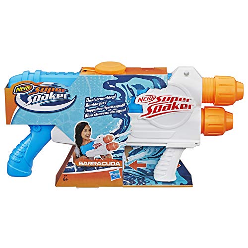 Nerf super soaker pistola de agua modelo barracuda lanza dos chorros continuos de agua
