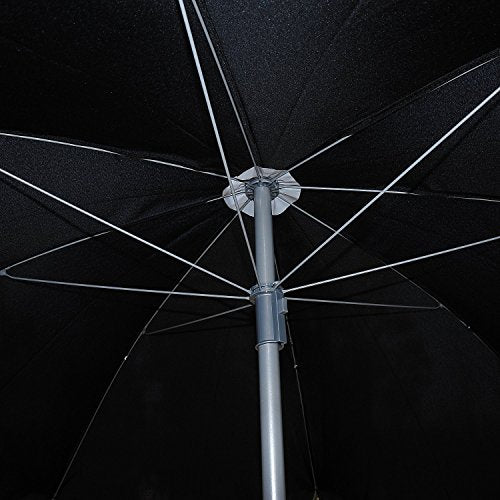 Conjunto de Muebles para Jardín con 4 Sillas 1 Mesa y 1 Parasol Textilene Acero y Poliéster. Detalle estructura de sombrilla. Outsunny | maxjardin